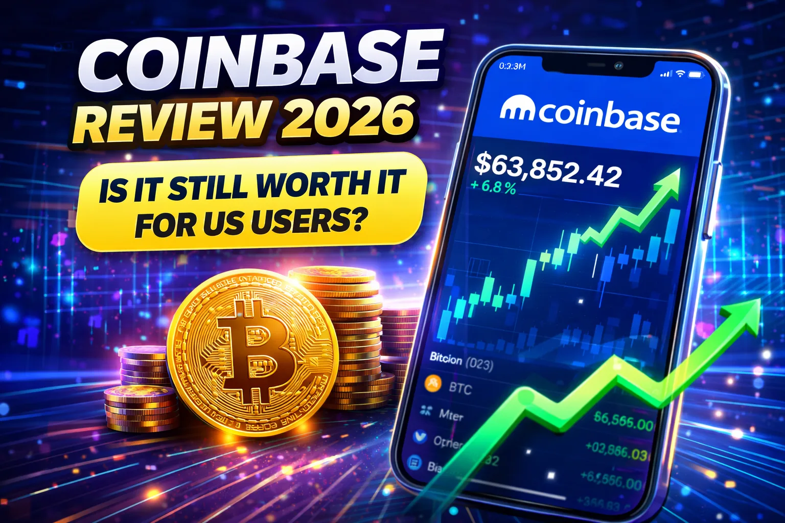 Coinbase review 2026 crypto app USA interface Bitcoin price chart mobile