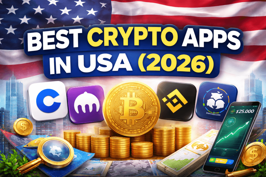 Best crypto apps in USA 2026 including Coinbase, Kraken, Binance US and Crypto.com