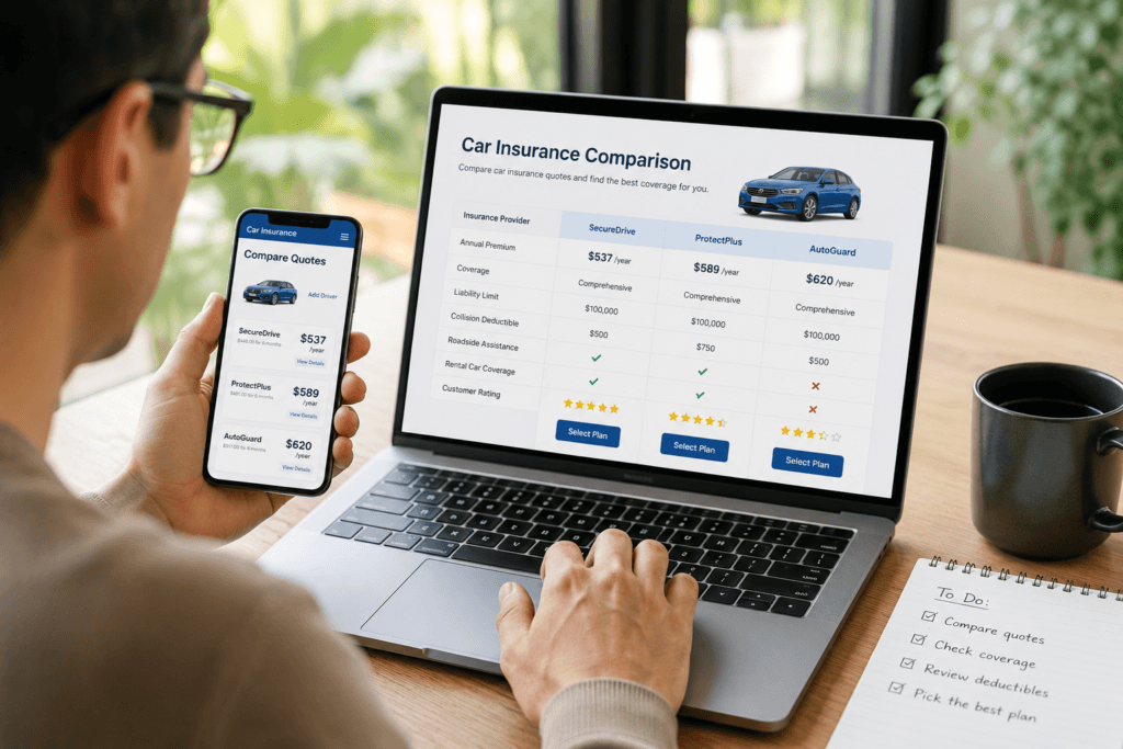 How to compare car insurance quotes online and save money in 2026 — step by step guide for Americans