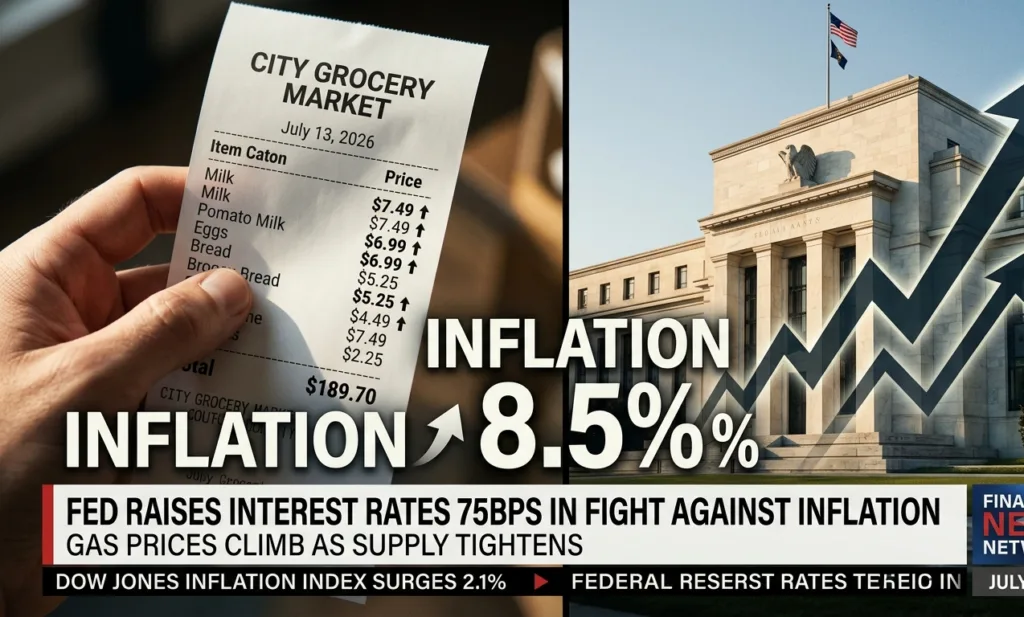 June 2026 CPI inflation report releasing July 14 showing impact on grocery prices and Federal Reserve interest rate decisions